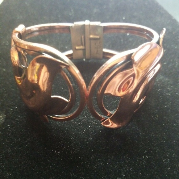 Vintage Signed Renoir COPPER HINGED BRACELET LEAF - Picture 3 of 4